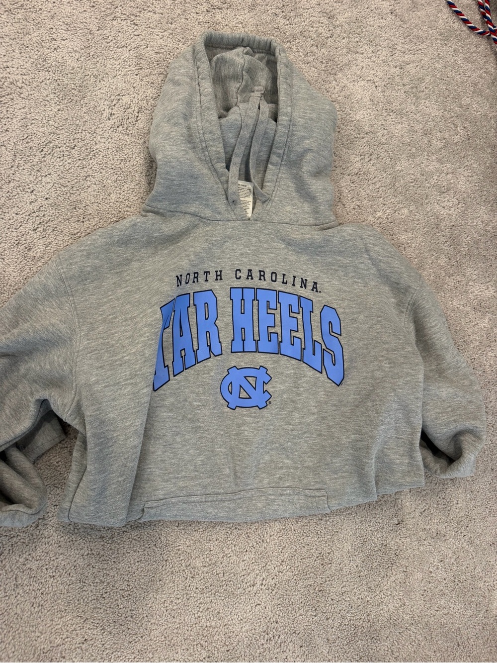 North Carolina Tar Heels Cropped Hoodie in Carolina Blue and Gray